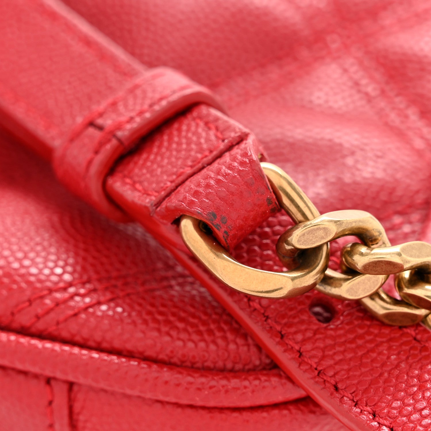 Saint Laurent Grain de Poudre Quilted 80's Vanity Bag Rouge Eros 12 of 12