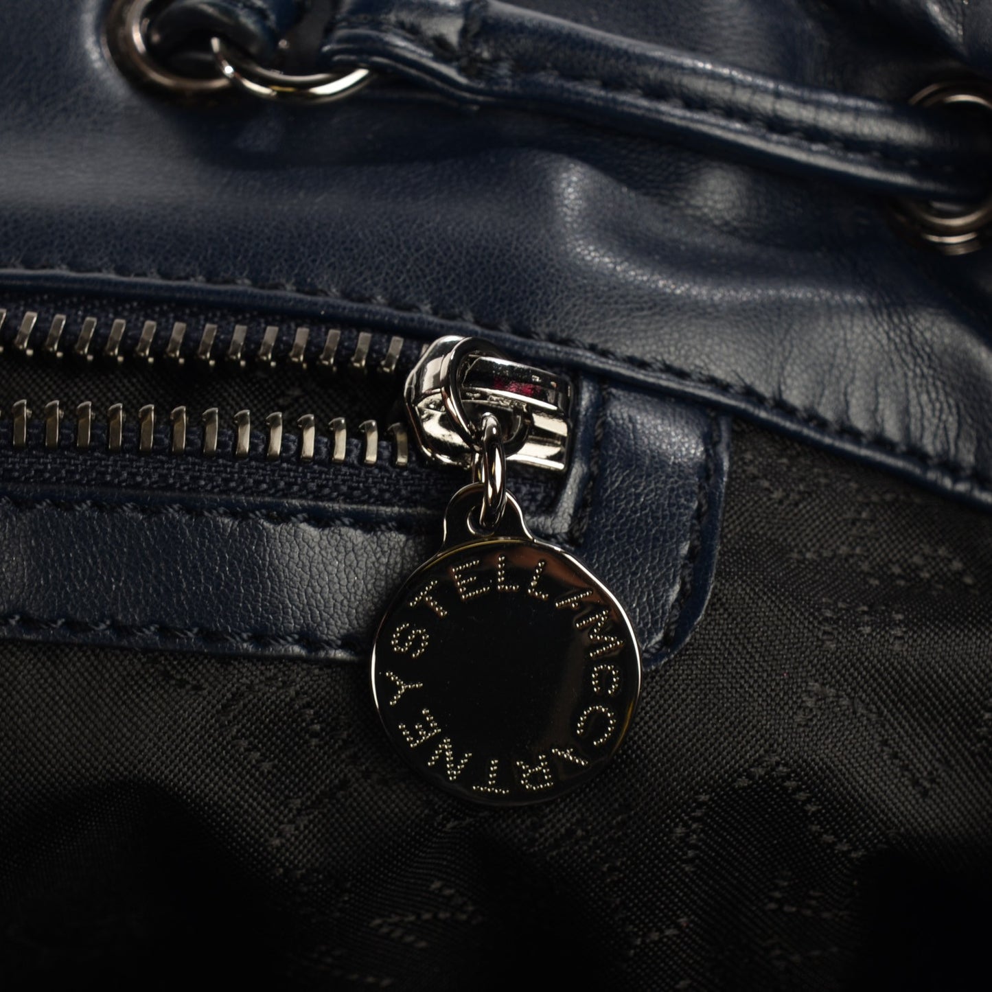 Denim Quilted Falabella Backpack Blue