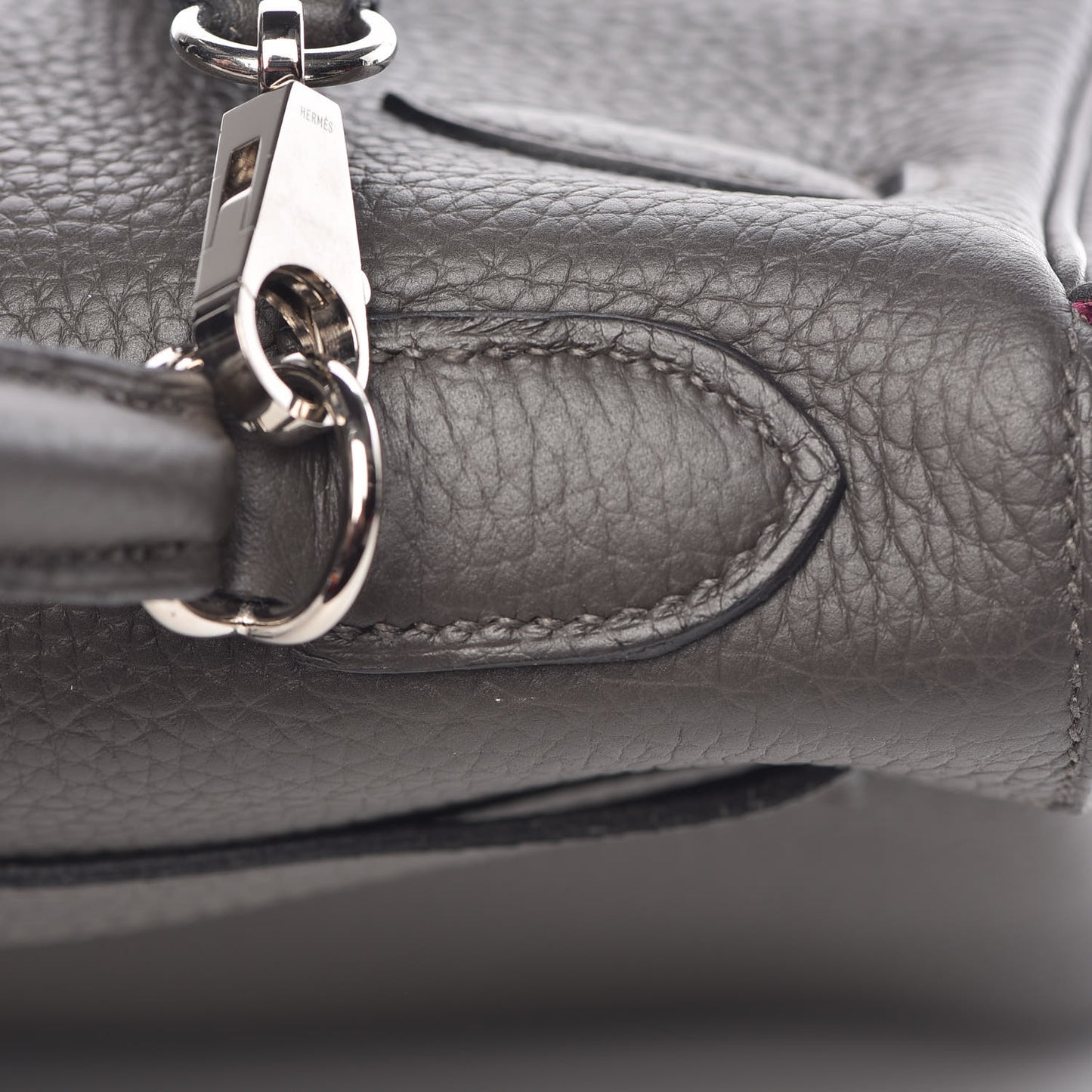 Taurillon Clemence Horseshoe Kelly Retourne 32 Graphite Tosca