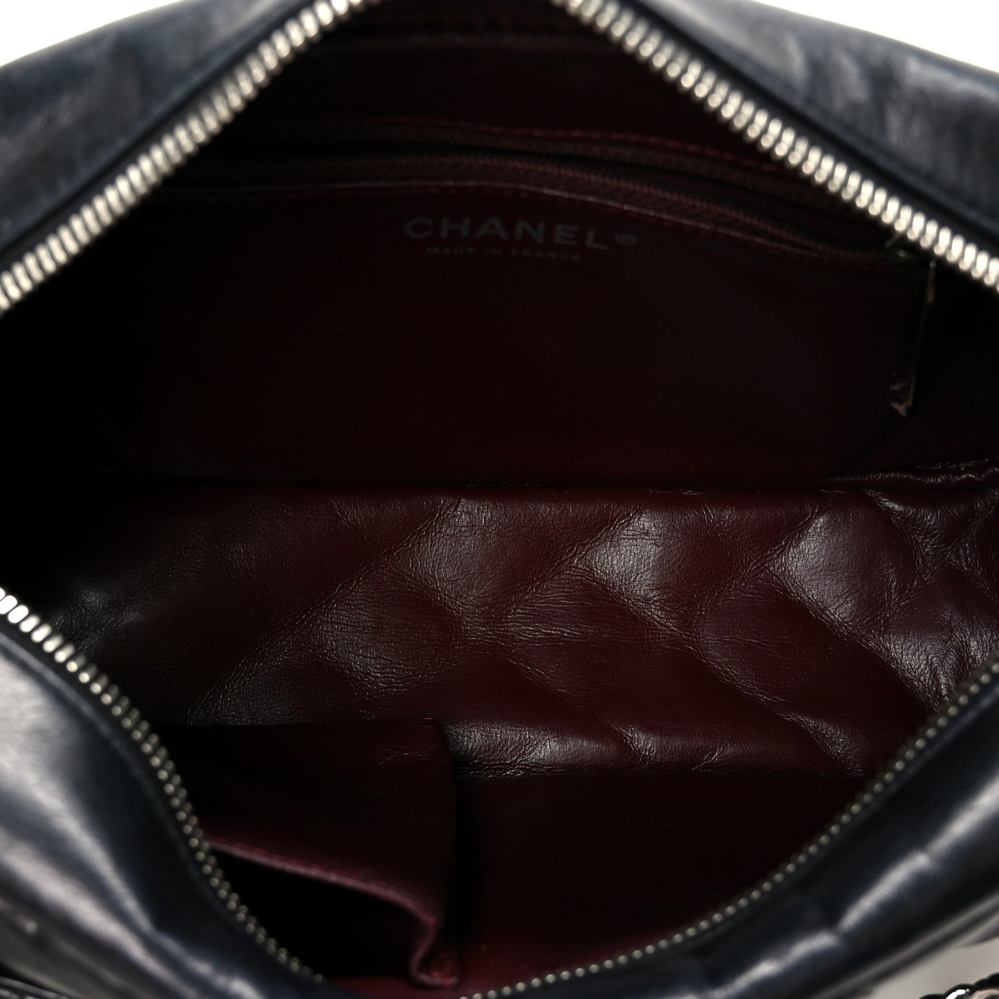 Lambskin Quilted Medium Camera Case Black