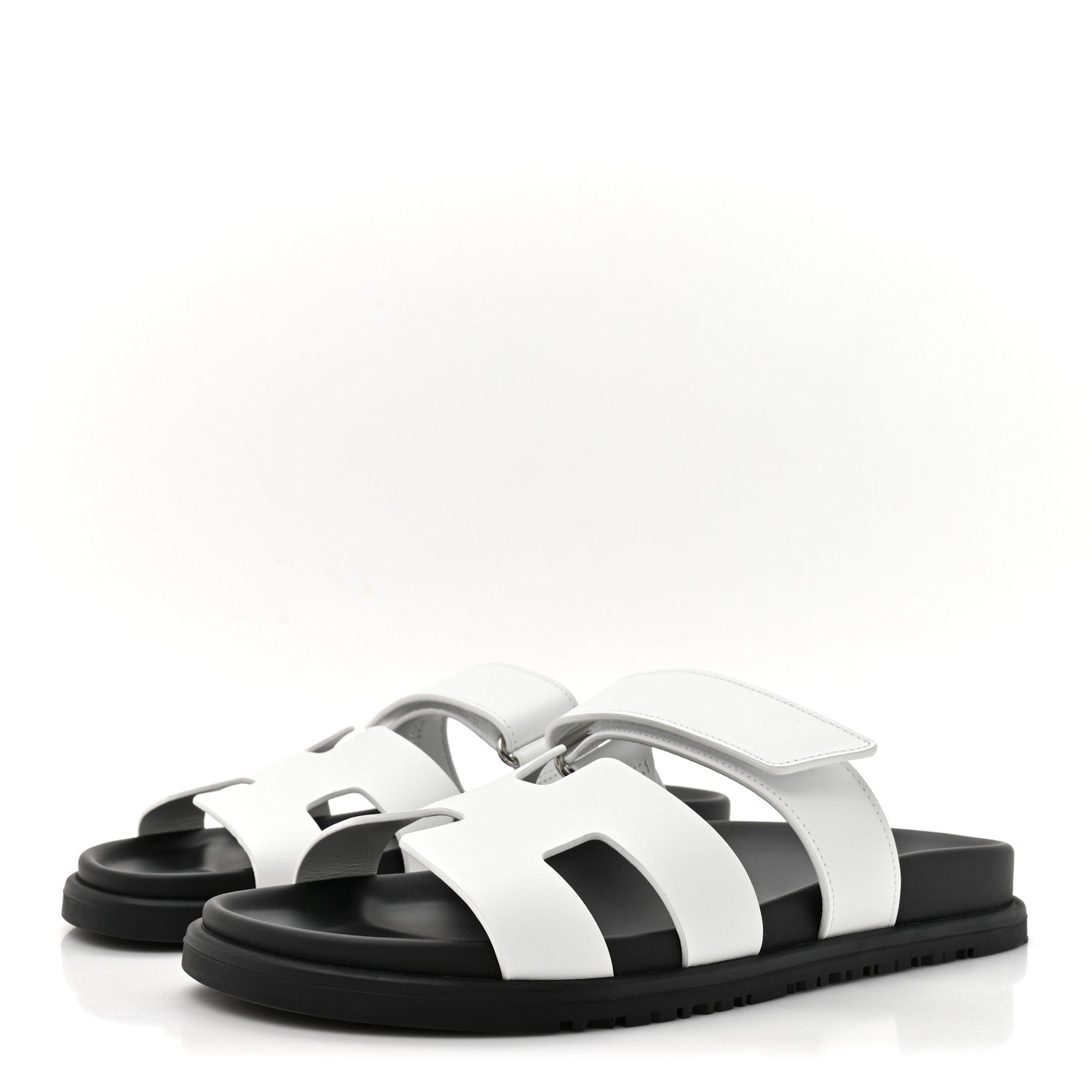 Hermes Calfskin Womens Chypre Sandals 38 White 4 of 8