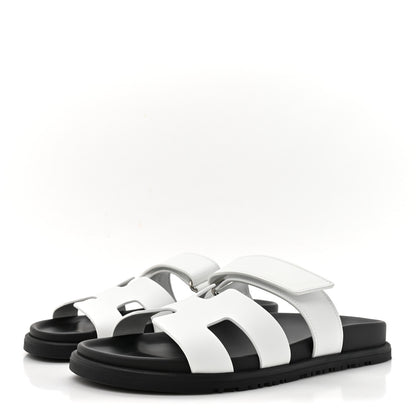 Hermes Calfskin Womens Chypre Sandals 38 White 4 of 8