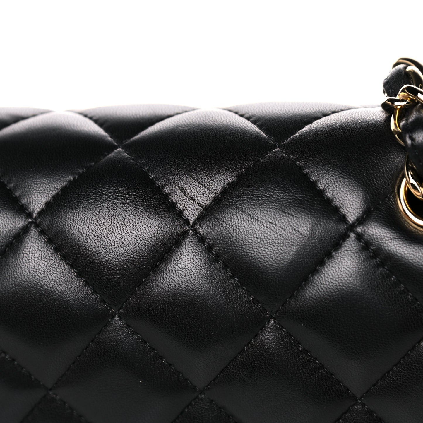 Lambskin Quilted Jumbo Double Flap Black