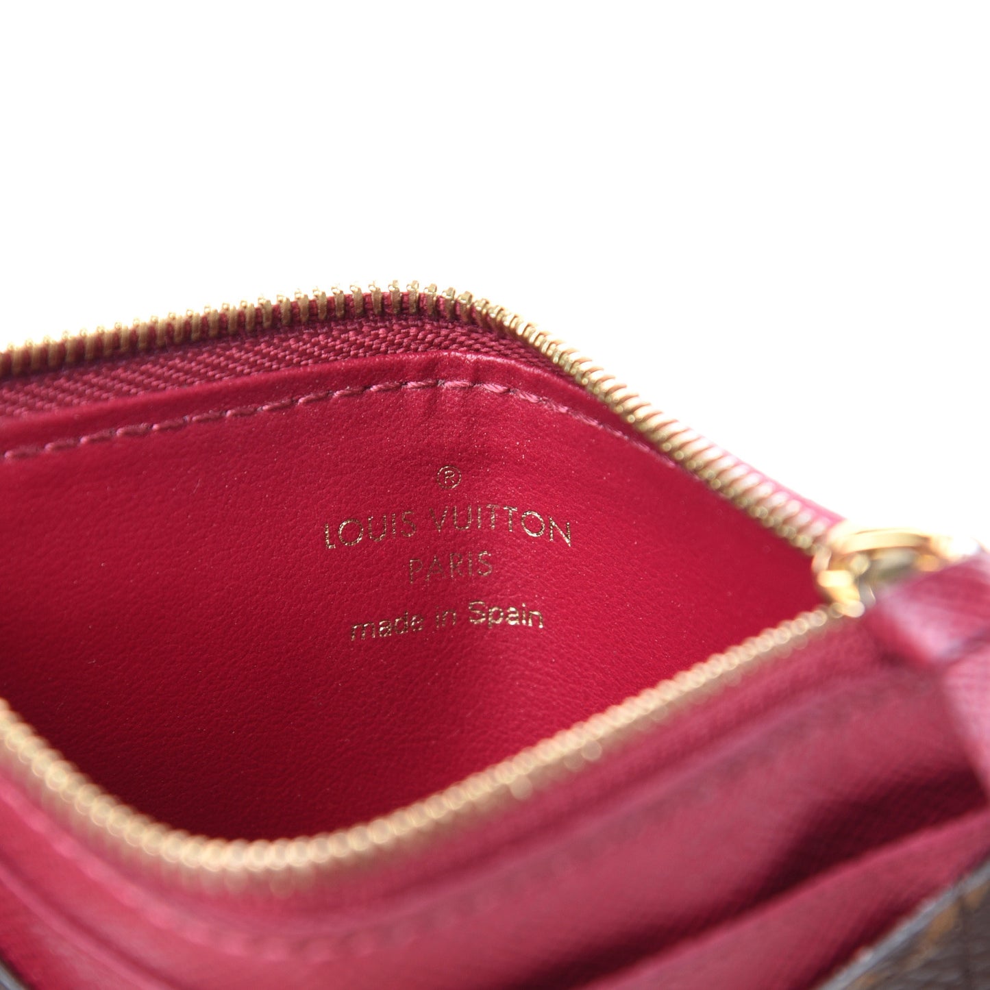 Monogram Zipped Card Holder Fuchsia