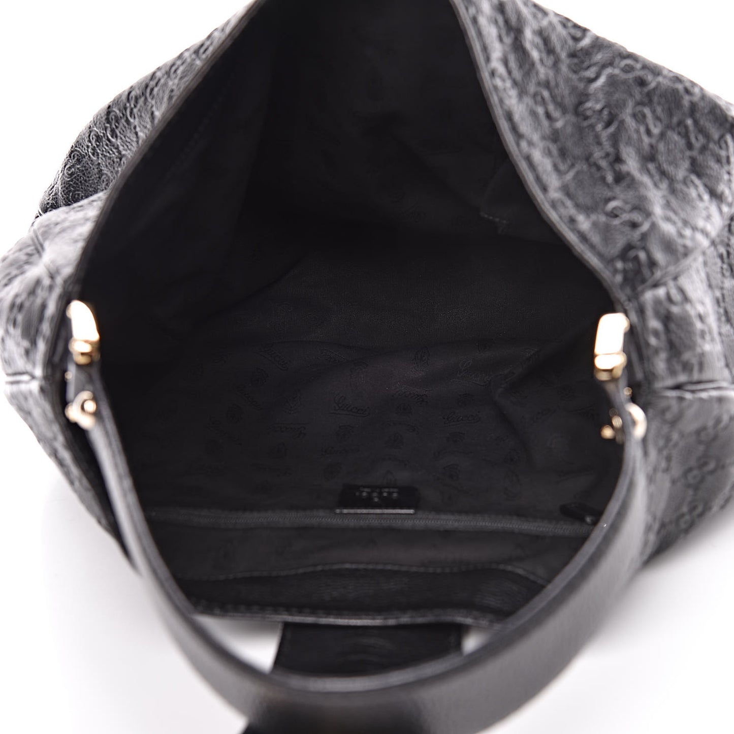 Guccissima Large New Ladies Web Hobo Black