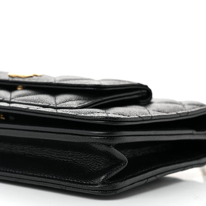 Chanel Caviar Quilted Pocket Clutch With Chain WOC Black 11 of 12
