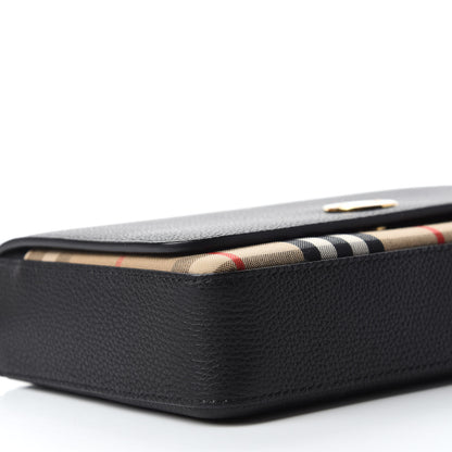 Burberry Grainy Calfskin Vintage Check Hampshire Crossbody Black 6 of 10