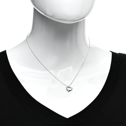 Tiffany Sterling Silver 11mm Elsa Peretti Open Heart Pendant Necklace 2 of 4