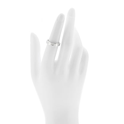 Cartier 18K White Gold Diamond 4mm LOVE Wedding Band Ring 51 5.75 2 of 4