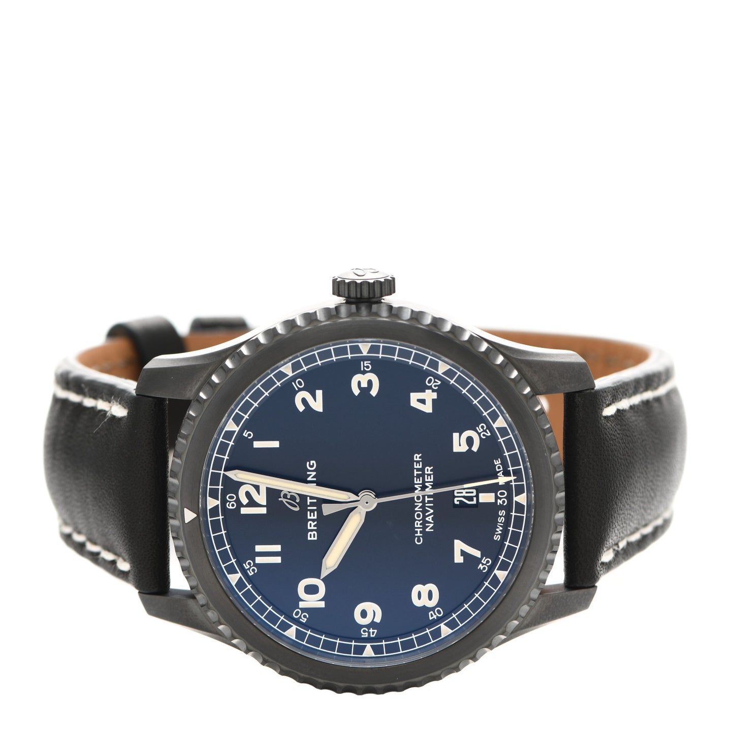 PVD Stainless Steel Calfskin 41mm Navitimer 8 Automatic Watch Blue M17314