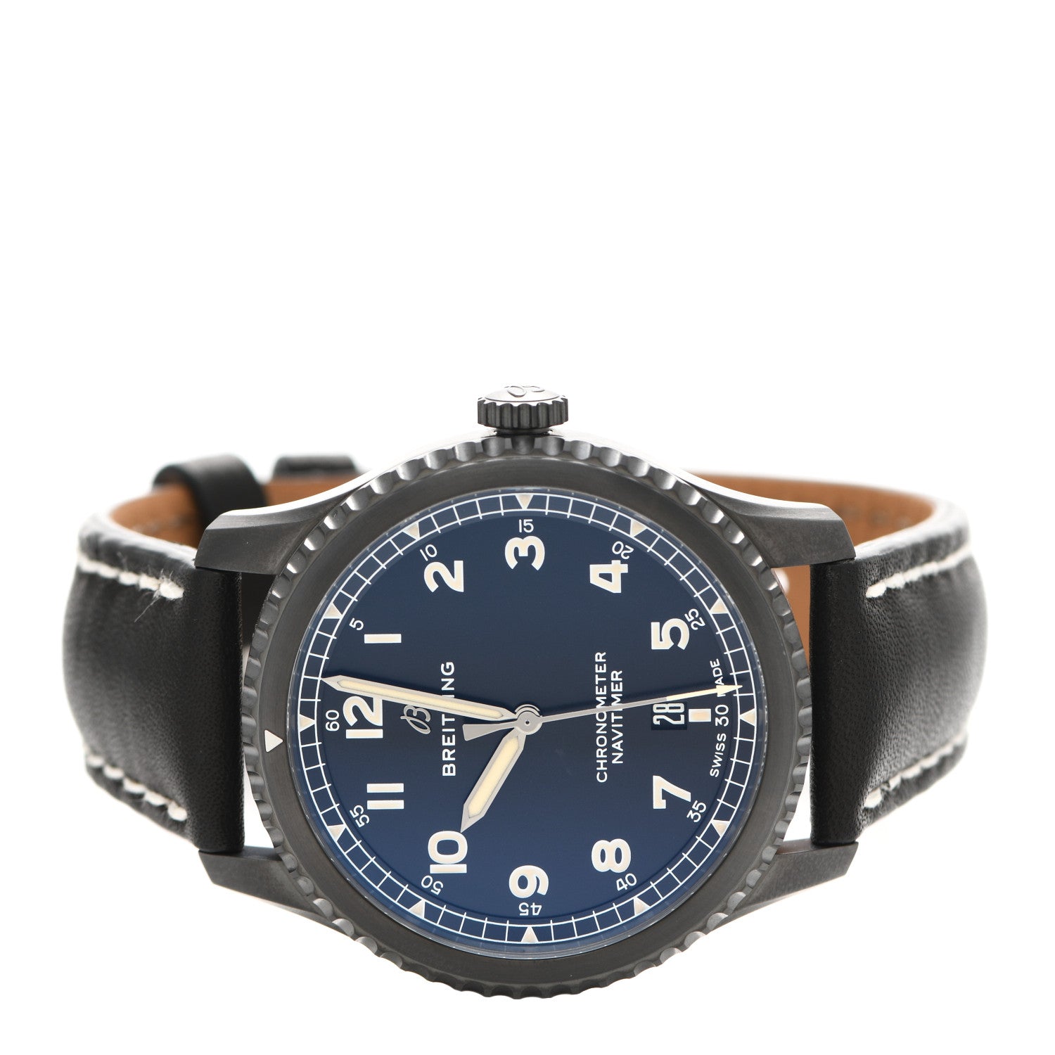 Breitling PVD Stainless Steel Calfskin 41mm Navitimer 8 Automatic Watch Blue M17314 2 of 5