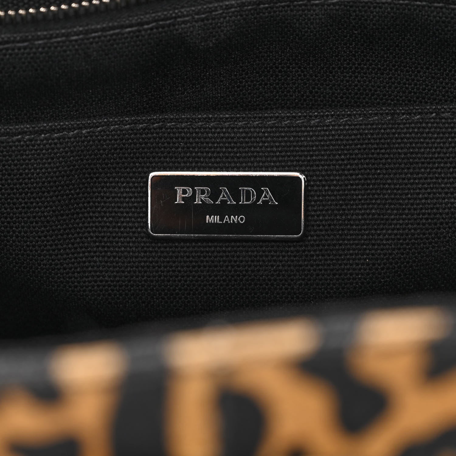 Prada Canvas Leopard Print Small Tote Miele 5 of 9