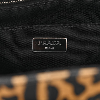 Prada Canvas Leopard Print Small Tote Miele 5 of 9