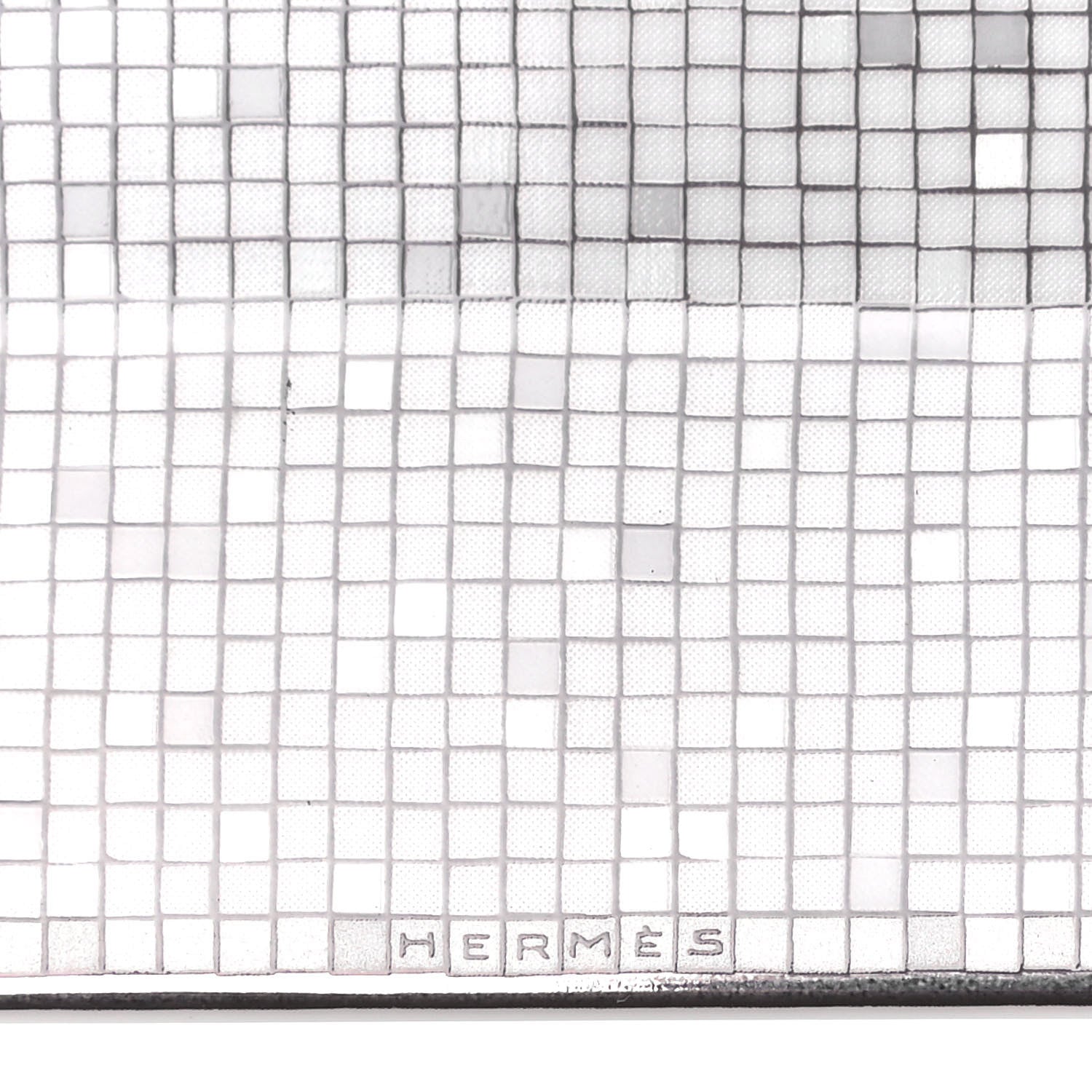 Hermes Porcelain Mosaique Au 24 Platinum Square Plate N°3 5 of 6
