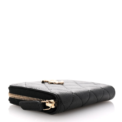 Chanel Caviar Quilted XL CC Zip Around Card Holder Black 4 of 8