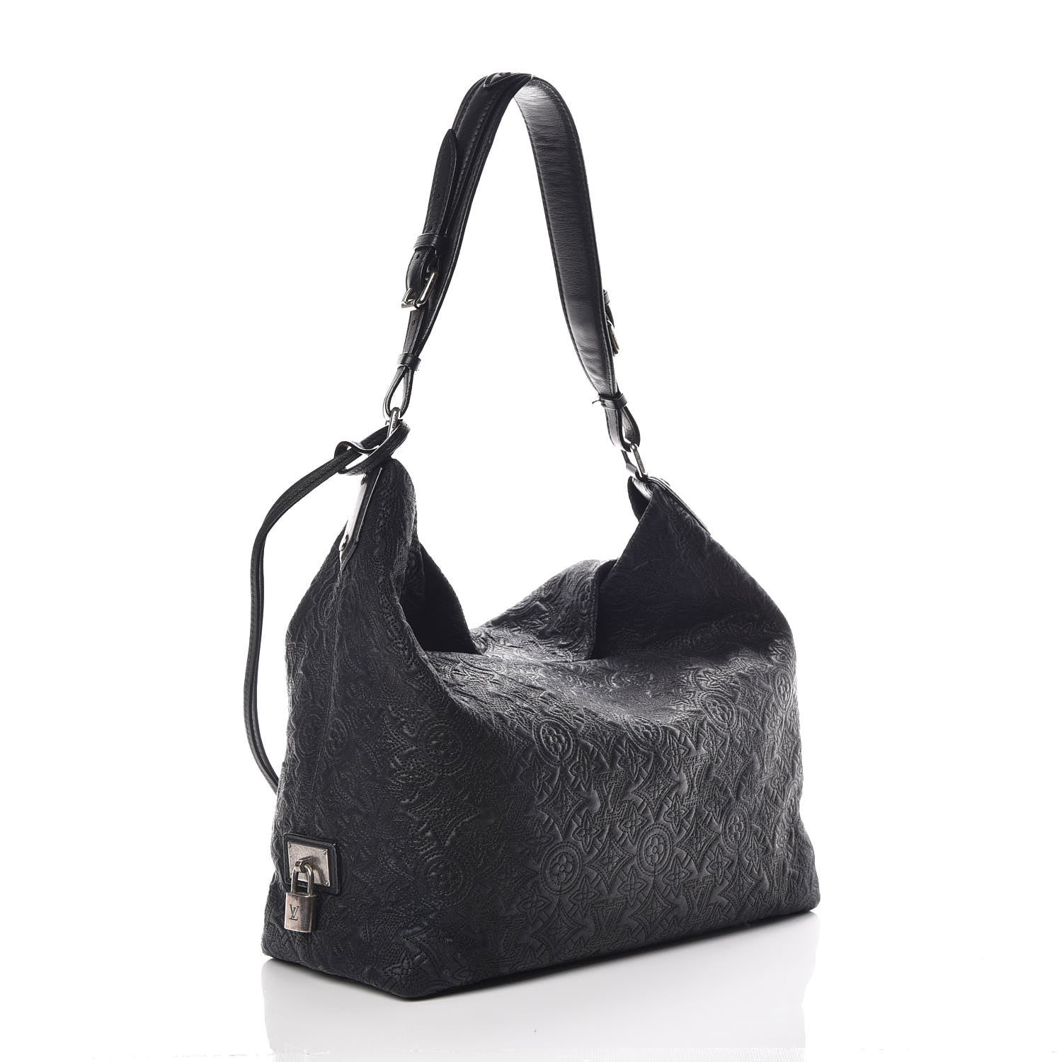 Louis Vuitton Monogram Lambskin Antheia Hobo PM Black 3 of 10