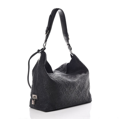 Louis Vuitton Monogram Lambskin Antheia Hobo PM Black 3 of 10