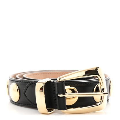 Khaite Calfskin Studded Benny Belt 90 Black Gold 1 of 6