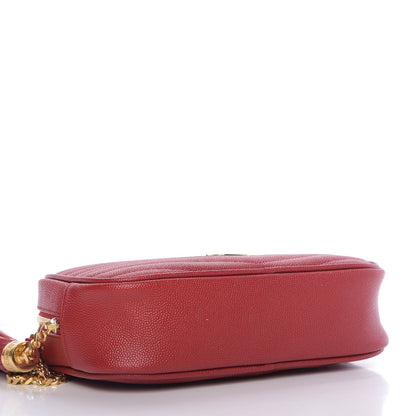 Saint Laurent Grain De Poudre Matelasse Monogram Mini Lou Camera Bag Eros Red 4 of 9