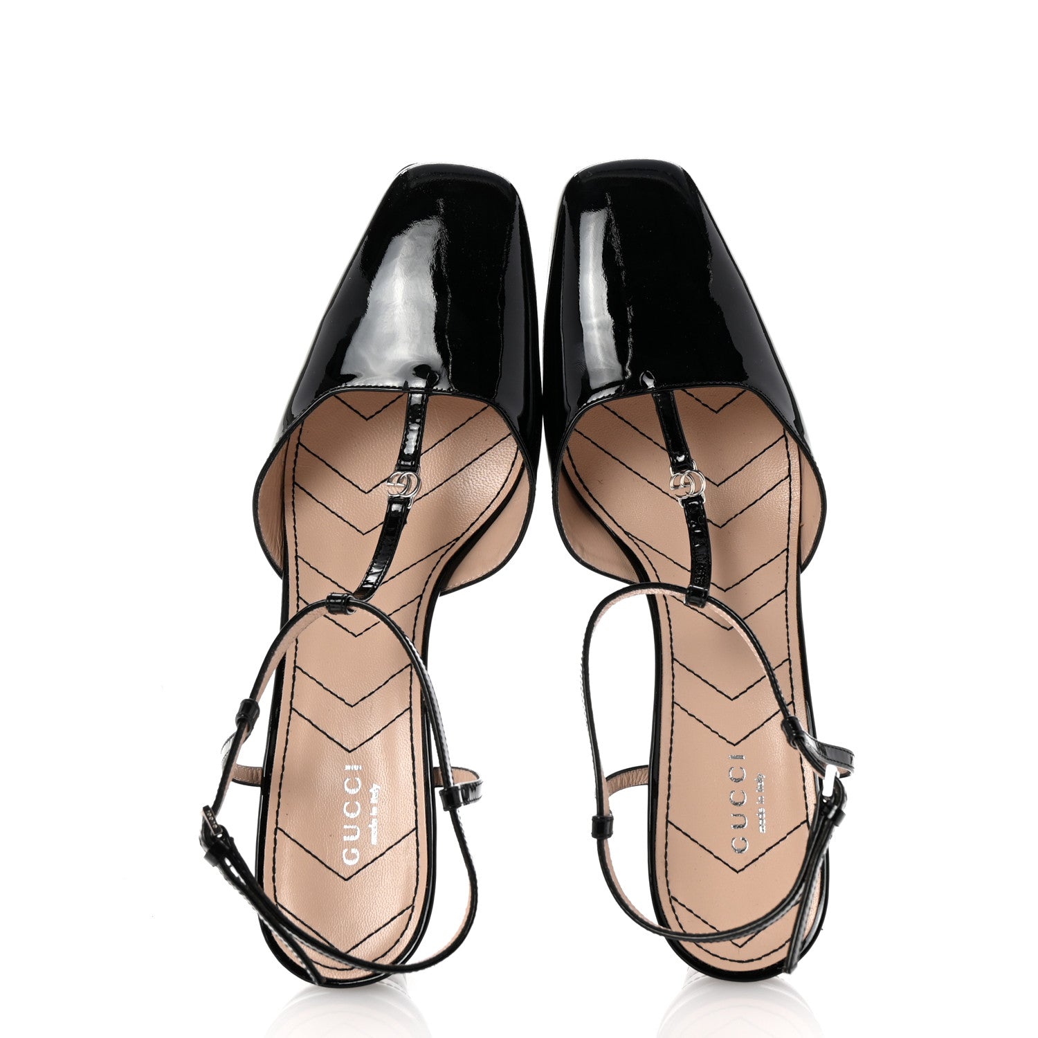 Gucci Patent Charlotte Petite GG 55mm Slingback Pumps 40 Black 2 of 9