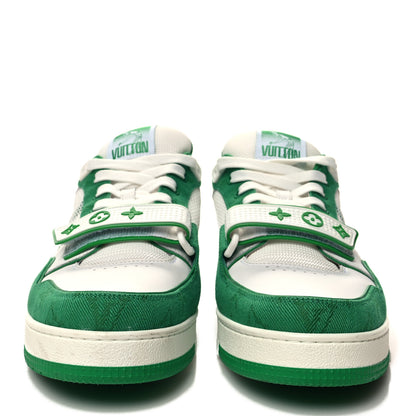 Louis Vuitton Monogram Denim Mens LV Trainer Sneakers 8 Green 2 of 9