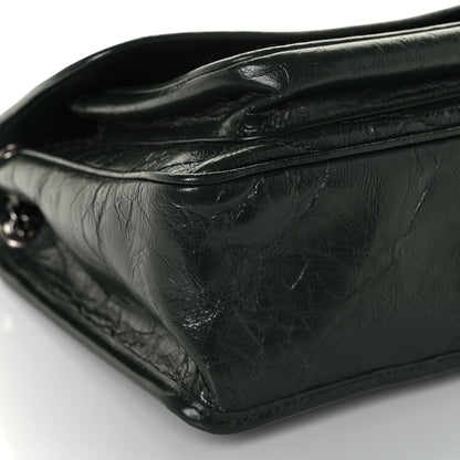 Saint Laurent Crinkled Calfskin Matelasse Monogram Medium Niki Chain Satchel Dark Green 10 of 11