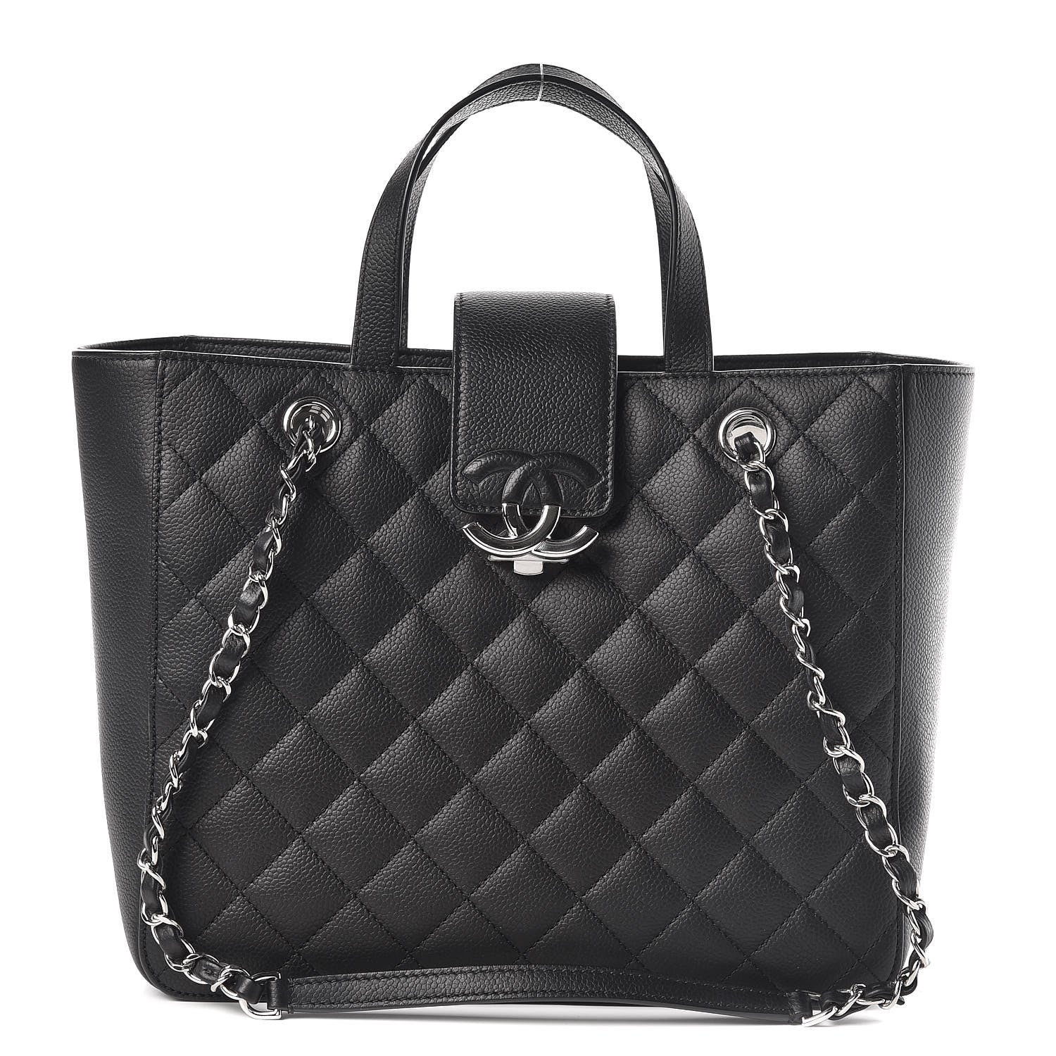 Chanel Caviar Quilted Small CC Box Shopping Tote Black 1 of 12