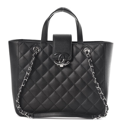Chanel Caviar Quilted Small CC Box Shopping Tote Black 1 of 12