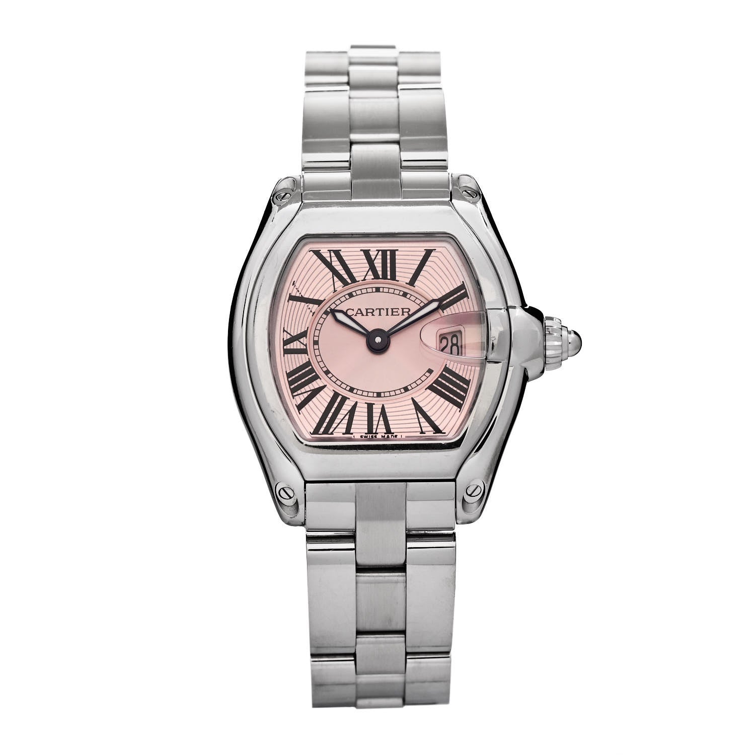 Cartier Stainless Steel 31mm Roadster Quartz Watch Pink 1 of 6