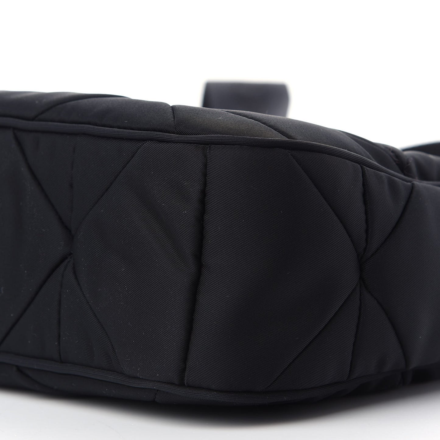 Re-Nylon Triangle Padded Patchwork Shoulder Bag Black