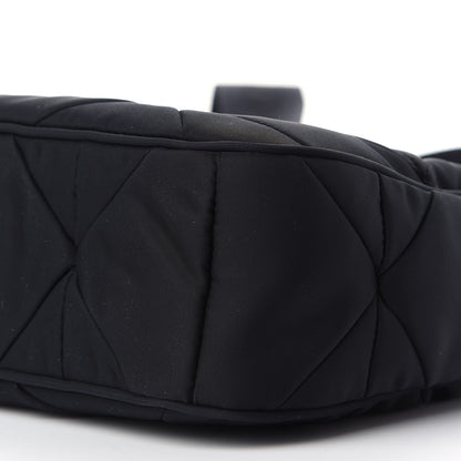 Prada Re-Nylon Triangle Padded Patchwork Shoulder Bag Black 9 of 9