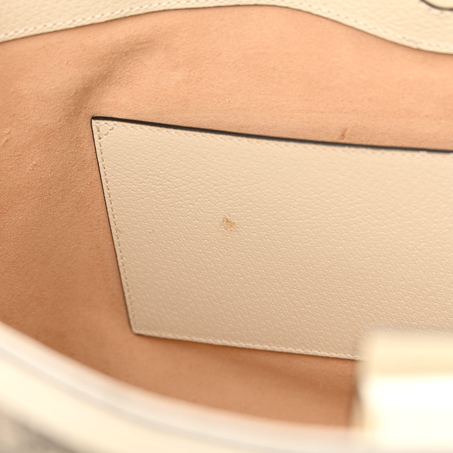 GG Supreme Monogram Textured Dollar Calfskin Web Medium Ophidia Shopping Tote Beige Ebony Mystic White