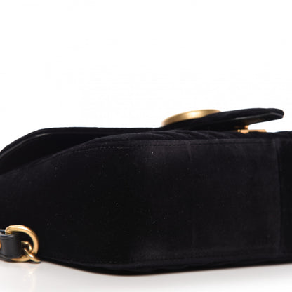 Gucci Velvet Matelasse Small GG Marmont Shoulder Bag Black 6 of 9