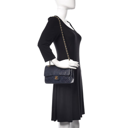 Chanel Lambskin Quilted Small Double Flap Navy 2 of 21