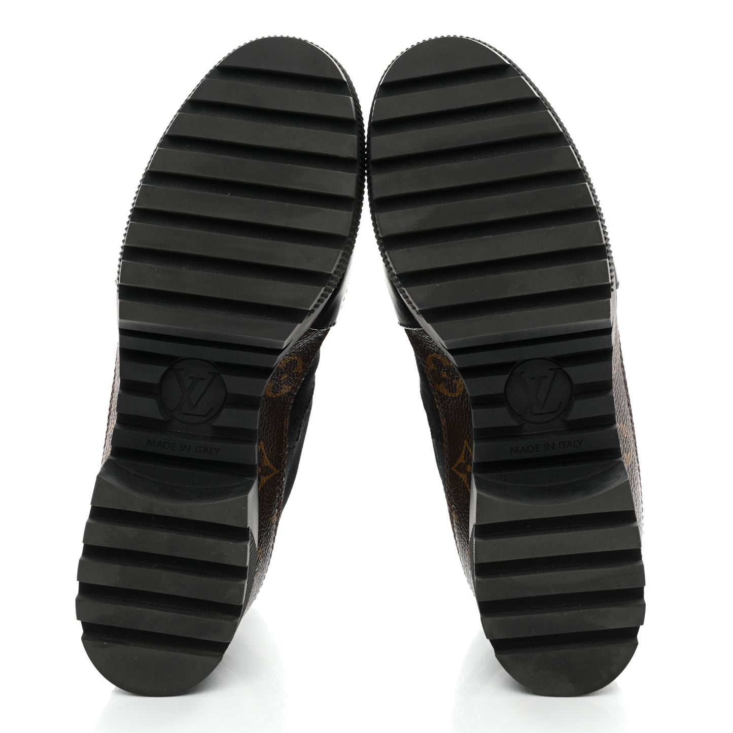 Suede Calfskin Monogram Laureate Platform Desert Boots 38 Black