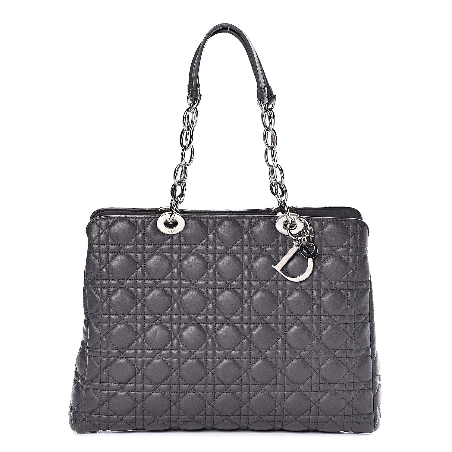 Christian Dior Lambskin Cannage Large Dior Soft Shopping Tote Grey 1 of 15