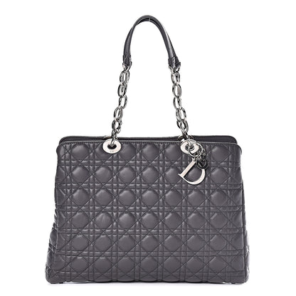 Christian Dior Lambskin Cannage Large Dior Soft Shopping Tote Grey 1 of 15