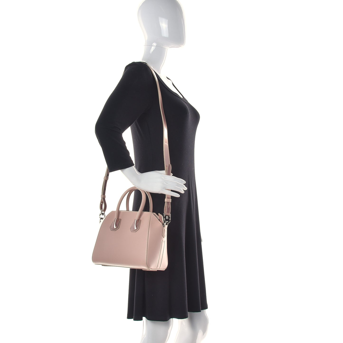 Metallic Calfskin Mini Antigona Light Pink