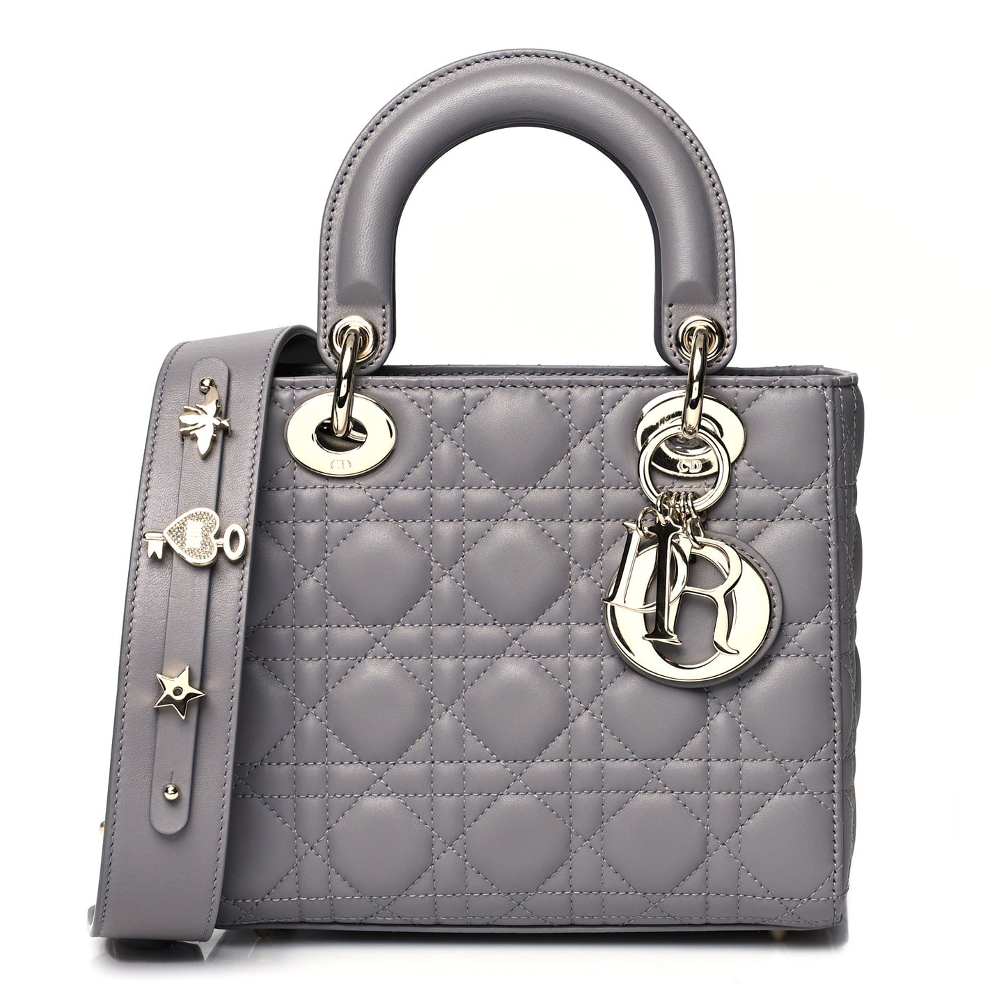 Lambskin Cannage Small My ABCDior Lady Dior Grey