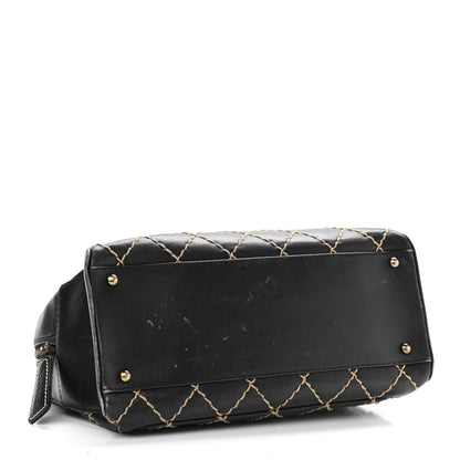 Chanel Calfskin Contrast Stitch Surpique Bowler Black 3 of 16