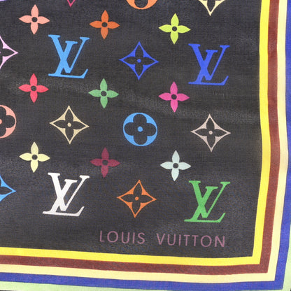 Louis Vuitton Silk Multicolor Square Scarf Black 2 of 3