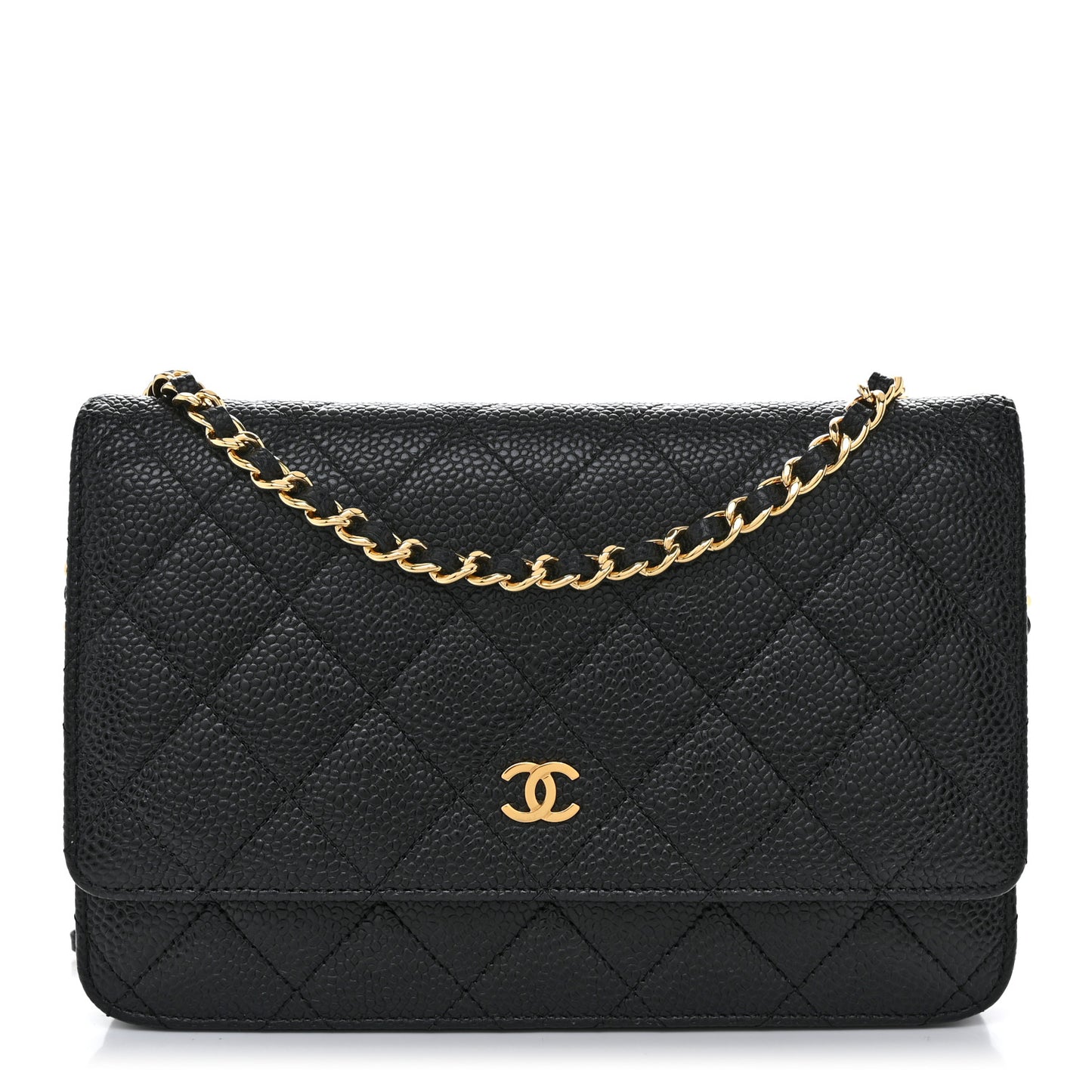 Caviar Quilted Wallet On Chain WOC Black
