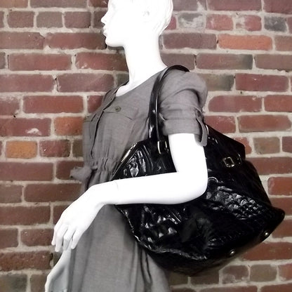 Saint Laurent Patent Croc Downtown Tote 2 of 9