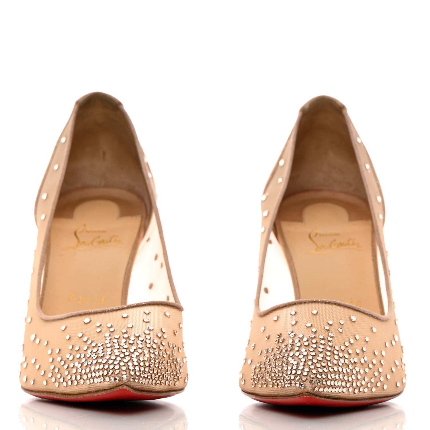 Christian Louboutin Suede Lame Crystal Strass Follies 85 Pumps 41 Light Silk 2 of 9