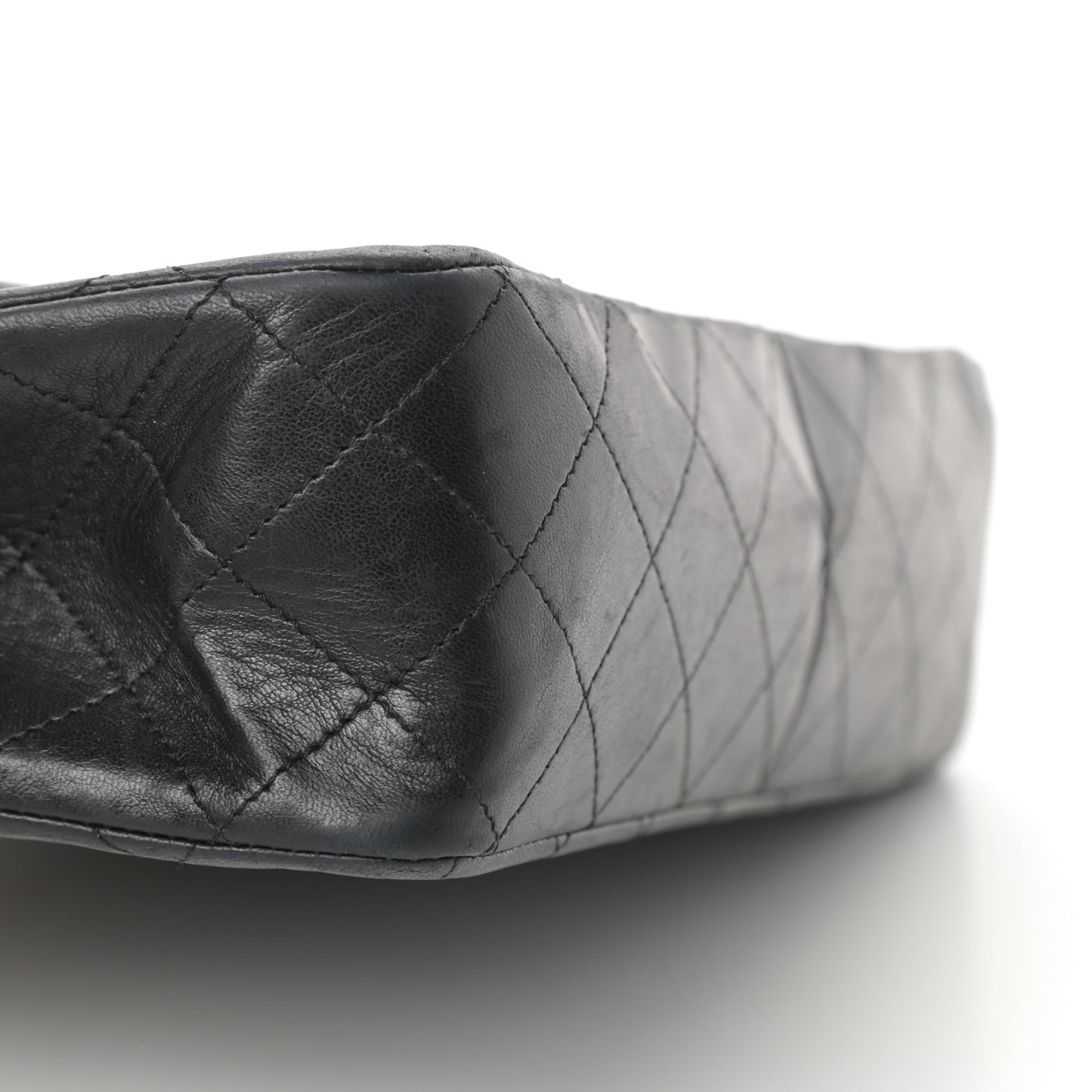 Lambskin Quilted Medium Double Flap Black
