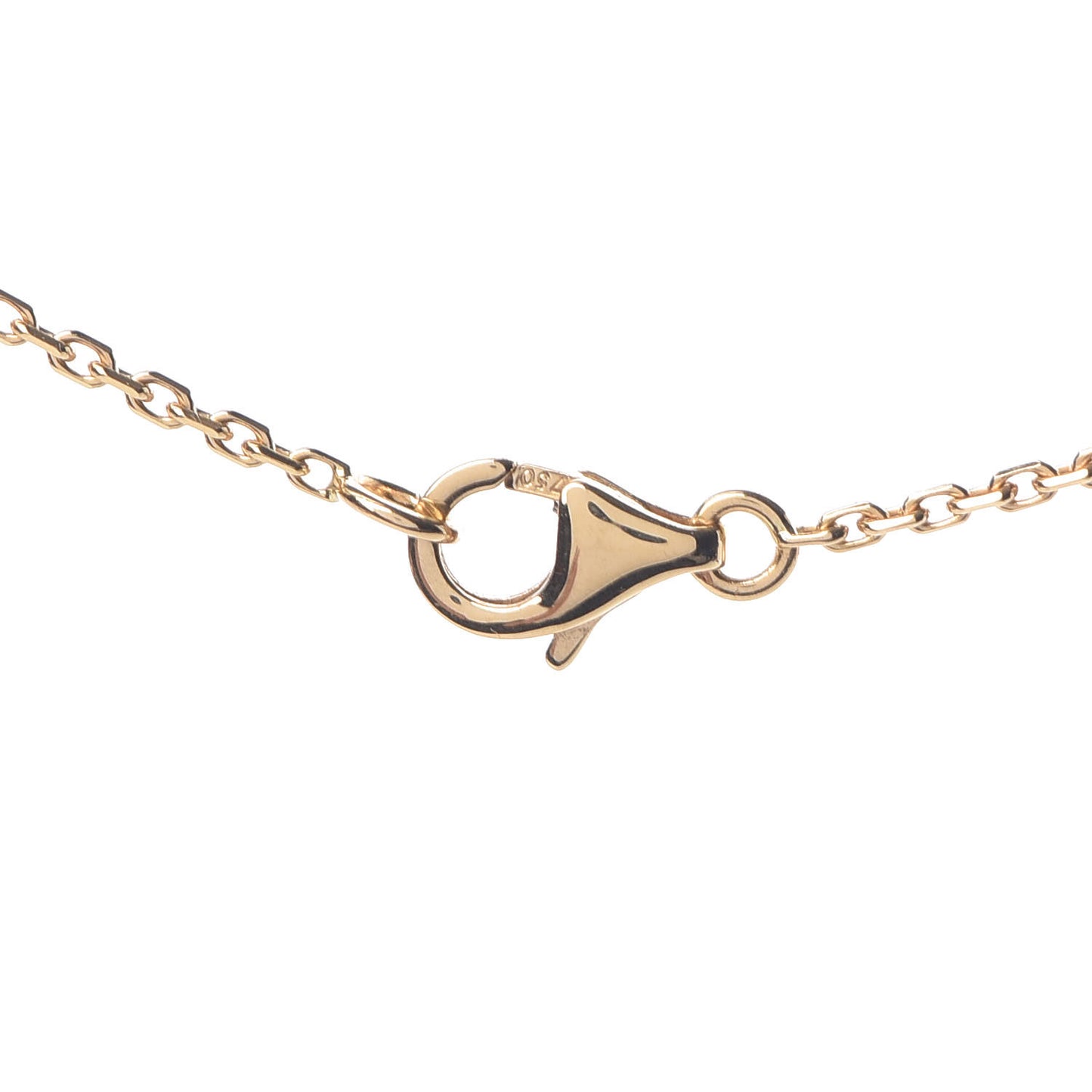18K Yellow Gold Tiger Eye Lucky Alhambra Butterfly Pendant Necklace