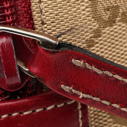 Gucci GG Monogram Web Medium Collapsable Carry On Duffle Beige Red 13 of 13