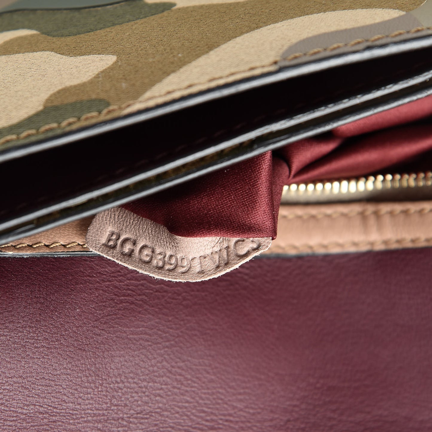 Nappa Canvas Camouflage Rockstud Wristlet Clutch Multicolor