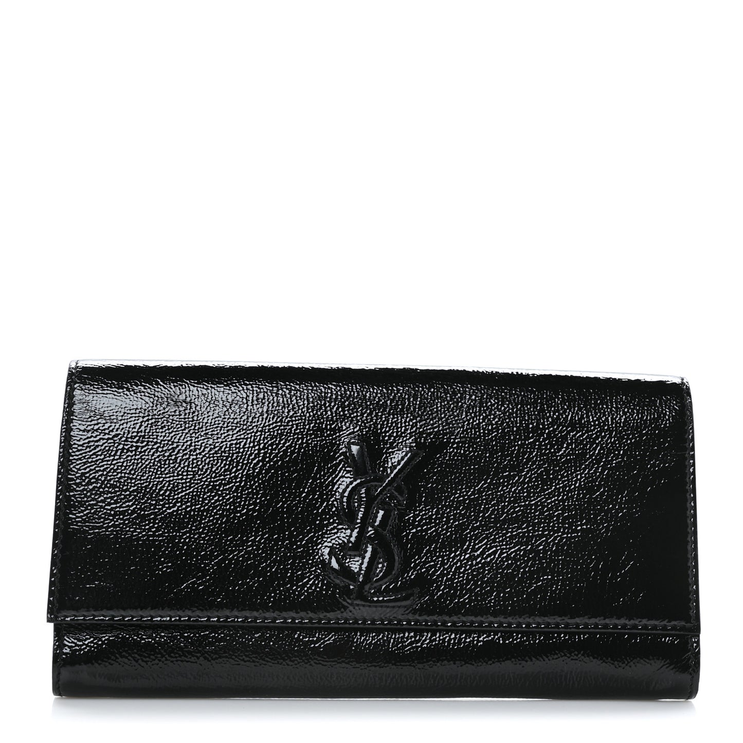 Textured Patent Monogram Small Belle De Jour Clutch Black