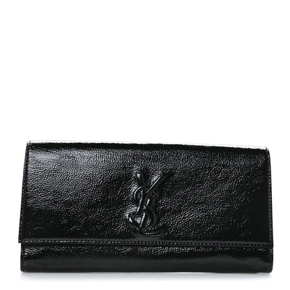Saint Laurent Textured Patent Monogram Small Belle De Jour Clutch Black 1 of 6